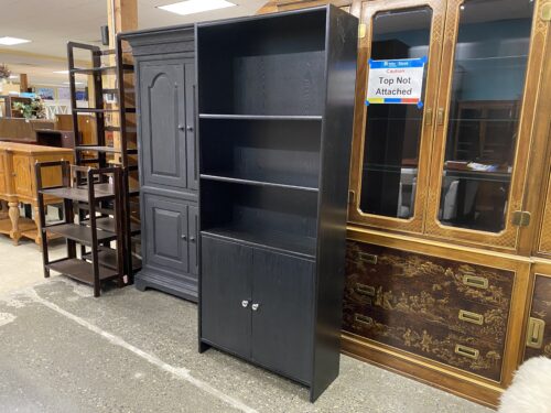 Black 5-Shelf Display Storage Cabinet