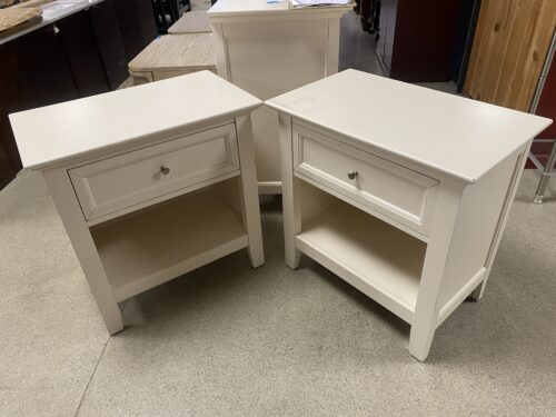 White Open Nightstand w/ Drawer (Set of 2)