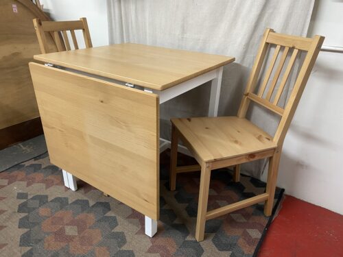 IKEA Pinntorp Light Drop Leaf Small Dining Set w/ 2 Chairs