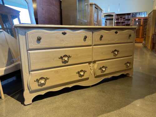 FILBAR FURNITURE Picardie Series Six Drawer Longboy with Matching Mirror