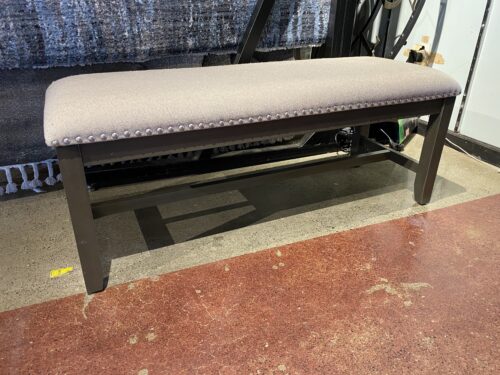 STANDARD FURNITURE Grey Upholstered Bench with Nailhead Detail