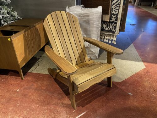 NEW! Folding Natural Stained Wood Adirondack Chair