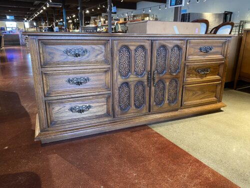 DREW Vintage Spanish Style Triple Dresser with Ornate Handles