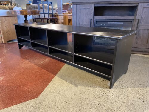 75" Simple Black Open Shelf Media Console