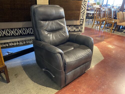 Charcoal Grey Swivel Manual Recliner with Silver Handle