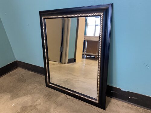 Black Framed Mirror with Studded Border Details