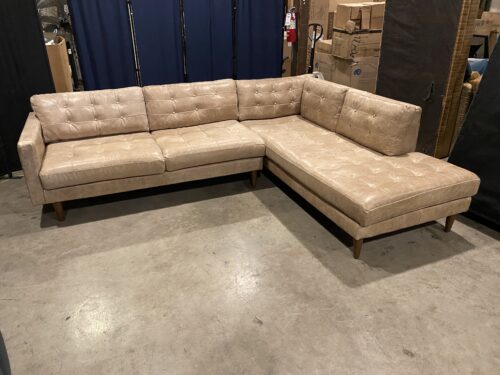JOYBIRD Eliot Leather Sectional with Bumper (2 Piece)