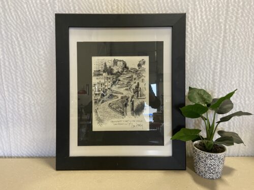 Black and White Lombard Street Artist Rendering Framed Art Print