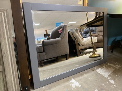 Large Grey Beveled Rectangular Mirror