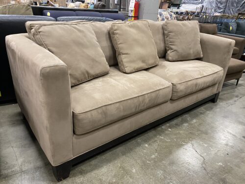 BAUHAUS Cool Brown Suede 2 Seat Sofa