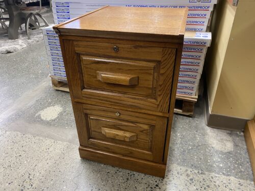 Natural Wood Finish 2-Drawer Filing Cabinet