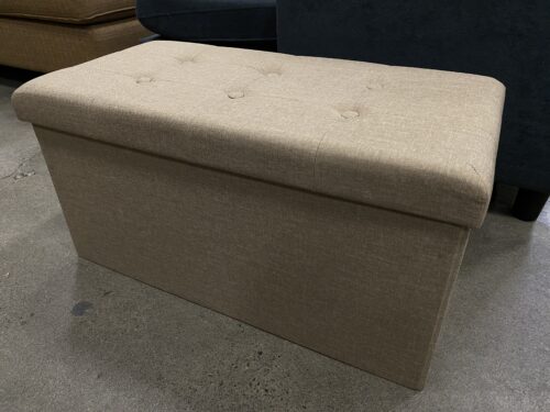 LAVISH HOME COLLECTION Beige Rectangular Tufted Storage Ottoman