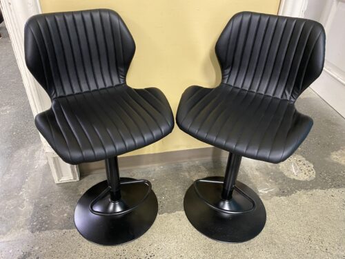 Modern Black Swivel Counter Stool (Set of 2)