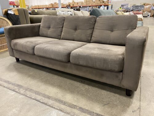 EQ3 Modern Cool Brown Microfiber Low Back Sofa