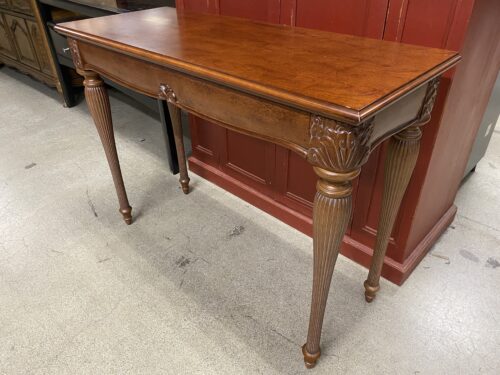 BOMBAY COMPANY Brown Carved Wood Sofa Table w/ Drawer