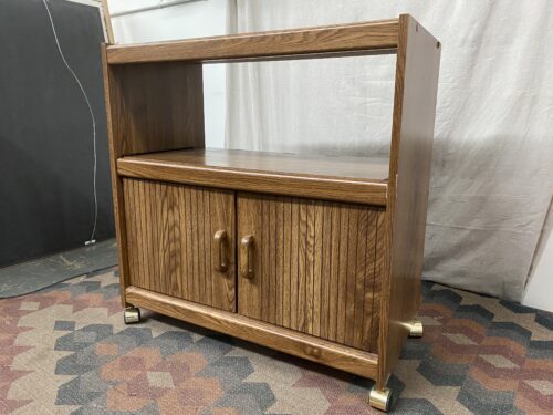 Small Rolling 2-Door TV Stand