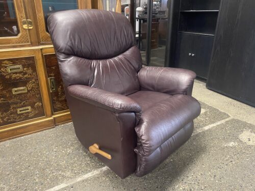 LA-Z-BOY Dark Brown Leather Rocking Manual Recliner
