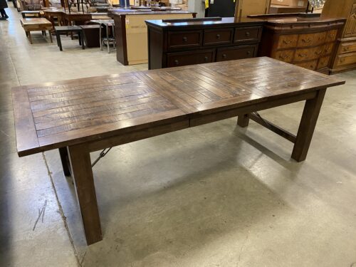 COST PLUS WORLD MARKET Rustic Plank Style Dining Table with Extension Leaf