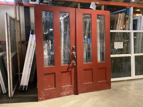 Wine Red French Entry Door Set (Set of 2)
