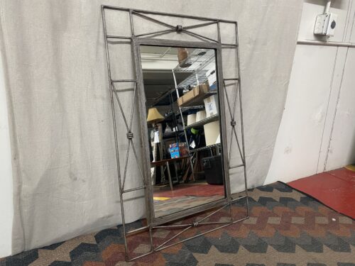 Weathered Metal Framed Rectangular Mirror