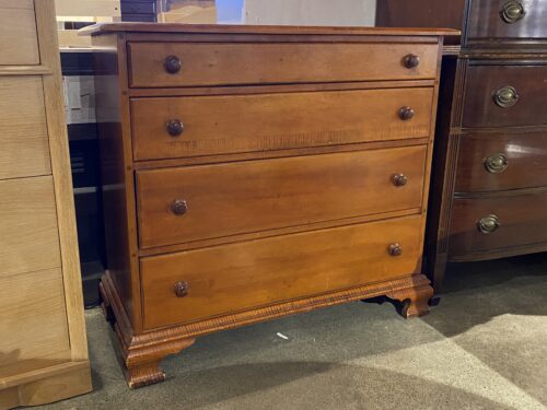 Warm Tone Shallow 4-Drawer Dresser w/ Dovetail Joints