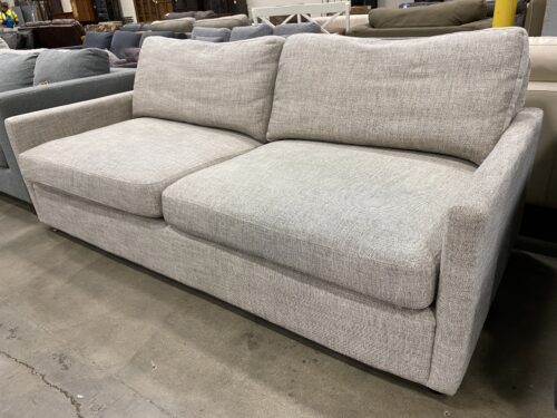 LUCKY HOME Heathered Beige Wide 2 Seat Sofa with Duck Feather And Polyester Cushions