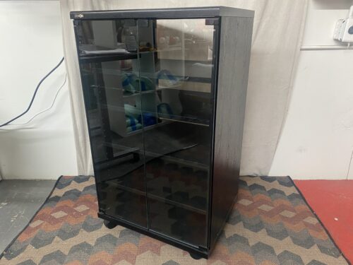 DENON Rolling Black AV Rack w/ Glass Doors