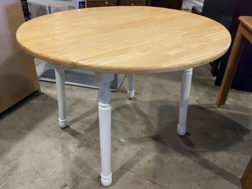 Round 2-Tone Drop Leaf Dining Table