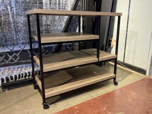 Neutral Grey Shelf Cart w/ Locking Wheels