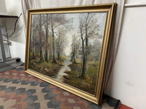 Original Vintage Framed Landscape Oil Painting by Klement