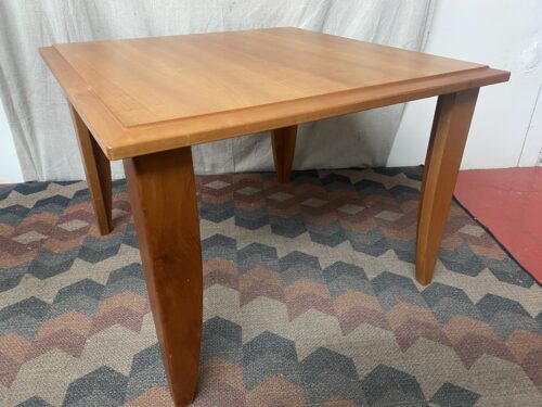Light Brown Square Coffee Table w/ Beveled Edge