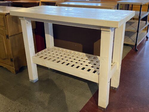 Hefty Cream White Planting Table/Rustic Kitchen Island