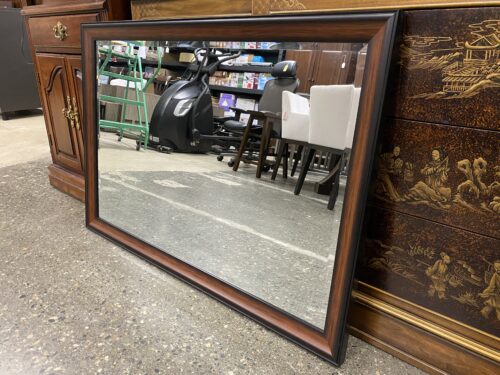 Dark Brown Beveled Rectangular Mirror