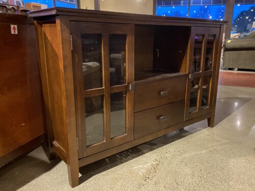 Dark Roast 2-Drawer Media Console w/ Adjustable Shelves