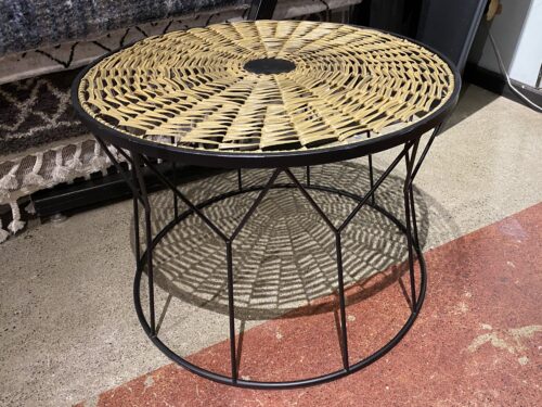 Airy Woven Round Metal Frame Coffee Table