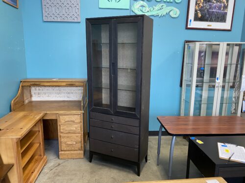 IKEA Regissor Black Wooden Bookcase Cabinet with 4 Lower Drawers