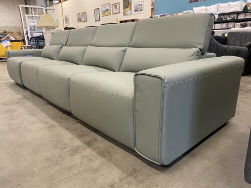 POVISON SMART  Soft Green Power Reclining 4 Seat Sofa (AS IS)