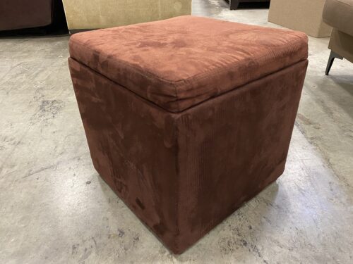 Chocolate Brown Microplush Storage Ottoman