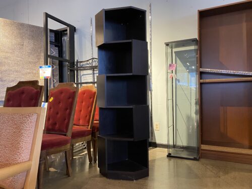 Contemporary Espresso Contoured Corner Shelf