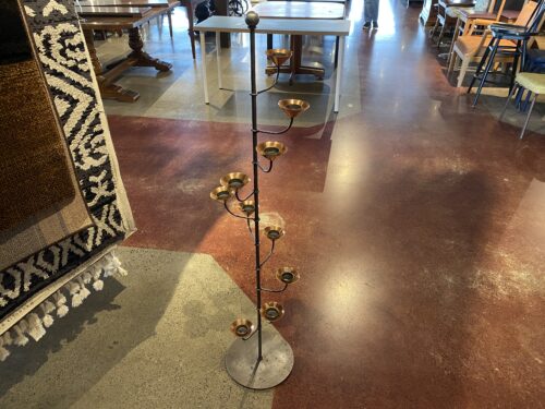 Vintage Made in Poland Spiral Copper and Steel Candle Stand