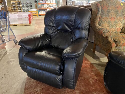 LA-Z-BOY Black Leather Manual Reclining Rocking Chair