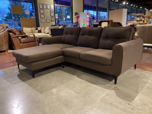 Chaise Lounge Sofa in Coffee Brown