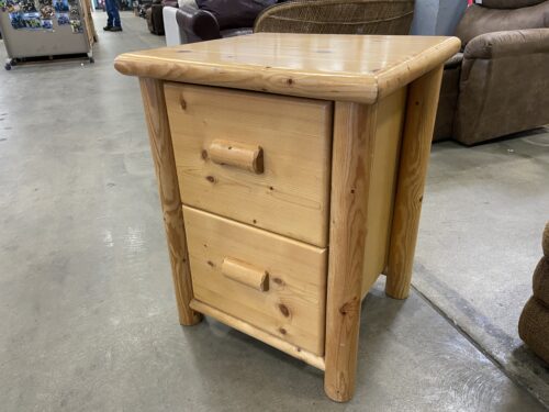 Knotty Pine Natural Finish 2 Drawer Nightstand