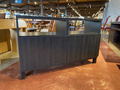 Contemporary Two Door TV Stand in Blackish Brown