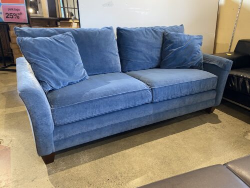 BASSETT Blue Velvet 78" Sofa