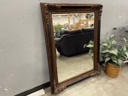 Large Ornate Carved Wood Framed Mirror