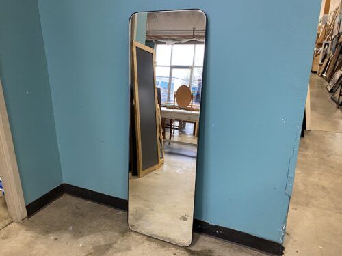 Sleek Full Length Wall Mirror with Black Metal Frame
