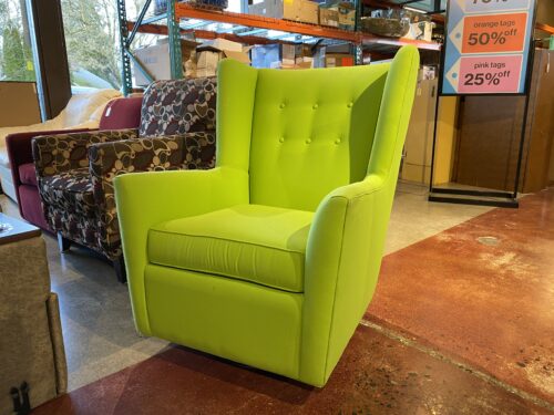 ROOM & BOARD Wren Swivel Gliding Chair in Lime Green