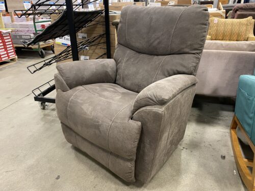 LA-Z-BOY Cool Grey Manual Recliner with Contrast Stitching