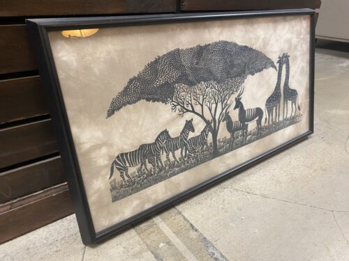 African Animal Batik Framed Signed Print by Heidi Lange